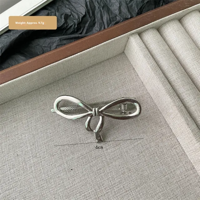 Sweet Cool Girl Bow Barrettes Bang Clip Bow Tie Silver - Shop at LoveMi