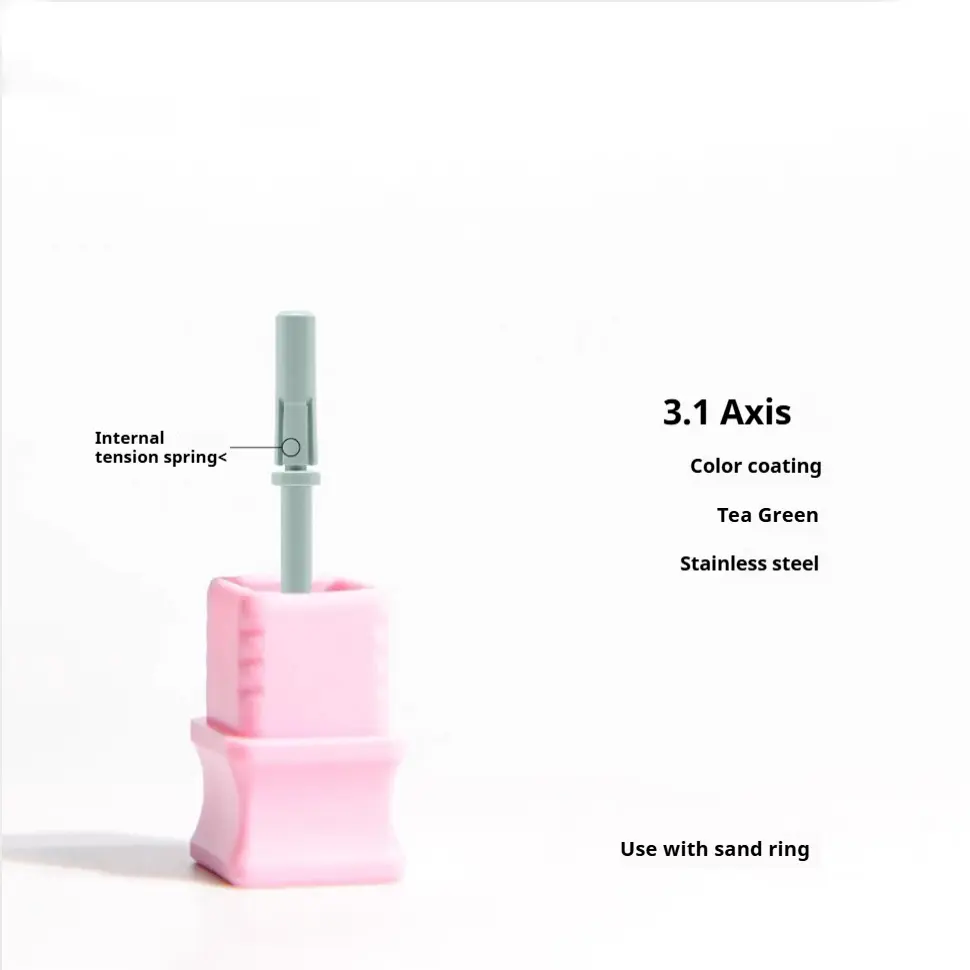 Straight Macaron Color Axis Core Manicure Implement With Mini Sand Ring
