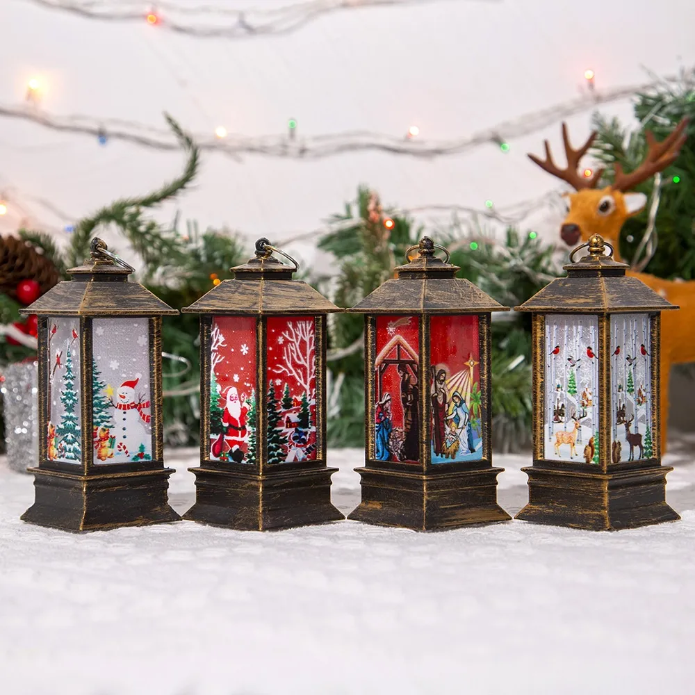 Christmas Portable Oil Lamp Santa Claus LED Night Lights Battery Powered Indoor Outdoor Hanging Lanterns Festive Party Decoration – image 3