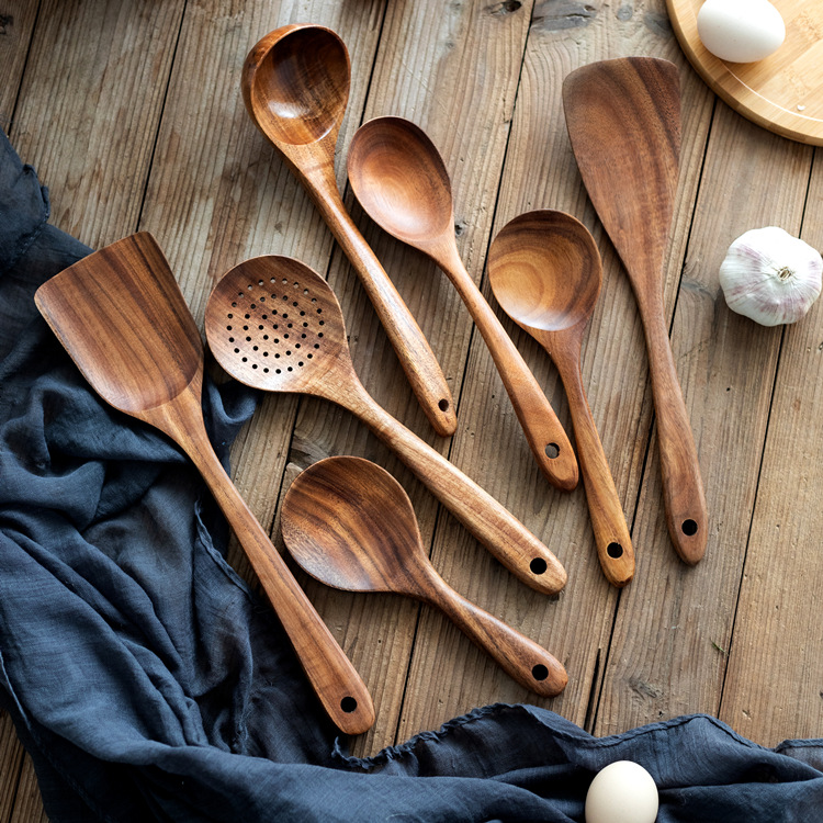 Title 4, Teak Wood Non Stick Cookware And Kitchen Utensils