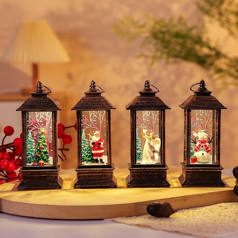 Christmas Portable Oil Lamp Santa Claus LED Night Lights Battery Powered Indoor Outdoor Hanging Lanterns Festive Party Decoration – image 4