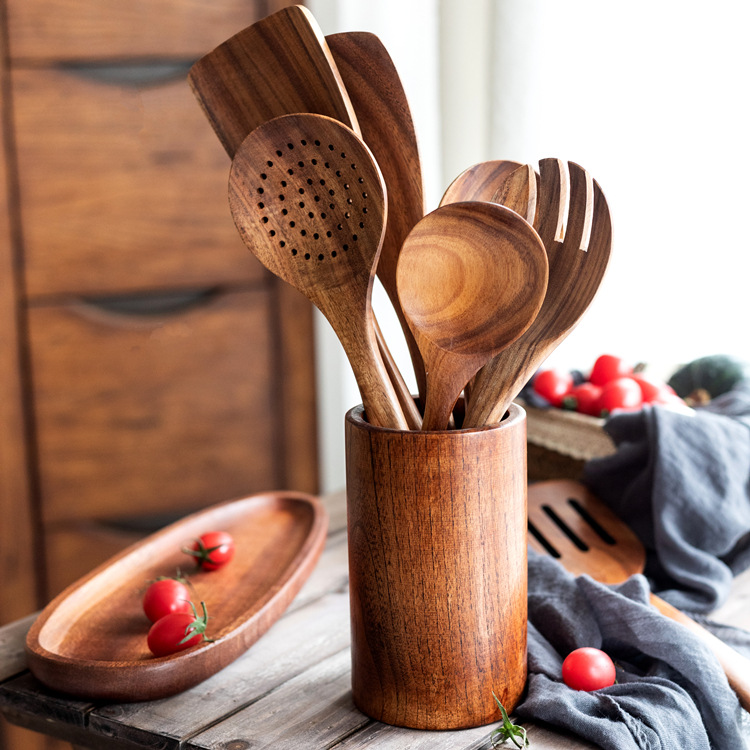 Title 2, Teak Wood Non Stick Cookware And Kitchen Utensils