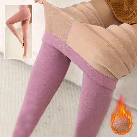Warm Cashmere Leggings Winter Solid Slim Pants Fashion Trousers