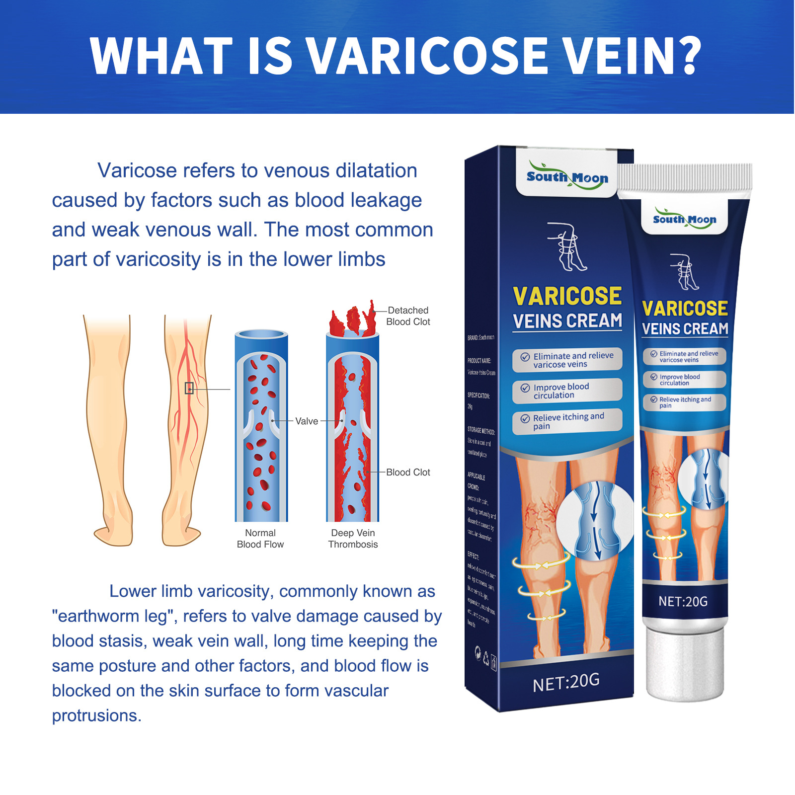 Title 2, Vein Massage Qu Zhang Cream Repairs Bulge Venat...