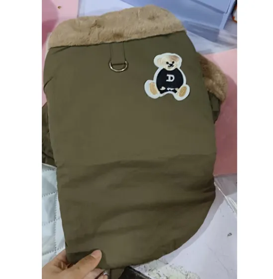 Traction Thick Warm Jacket Small Dog Autumn And Winter Cat Pet Clothes Coffee Color - Shop at LoveMi