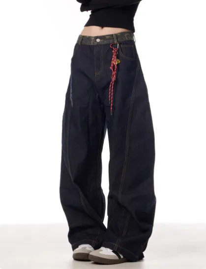 Autumn And Winter Retro Loose Casual All matching Drooping Wide leg Pants Black - Shop at LoveMi