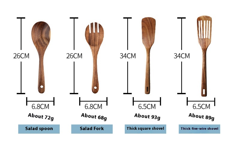 Title 7, Teak Wood Non Stick Cookware And Kitchen Utensils