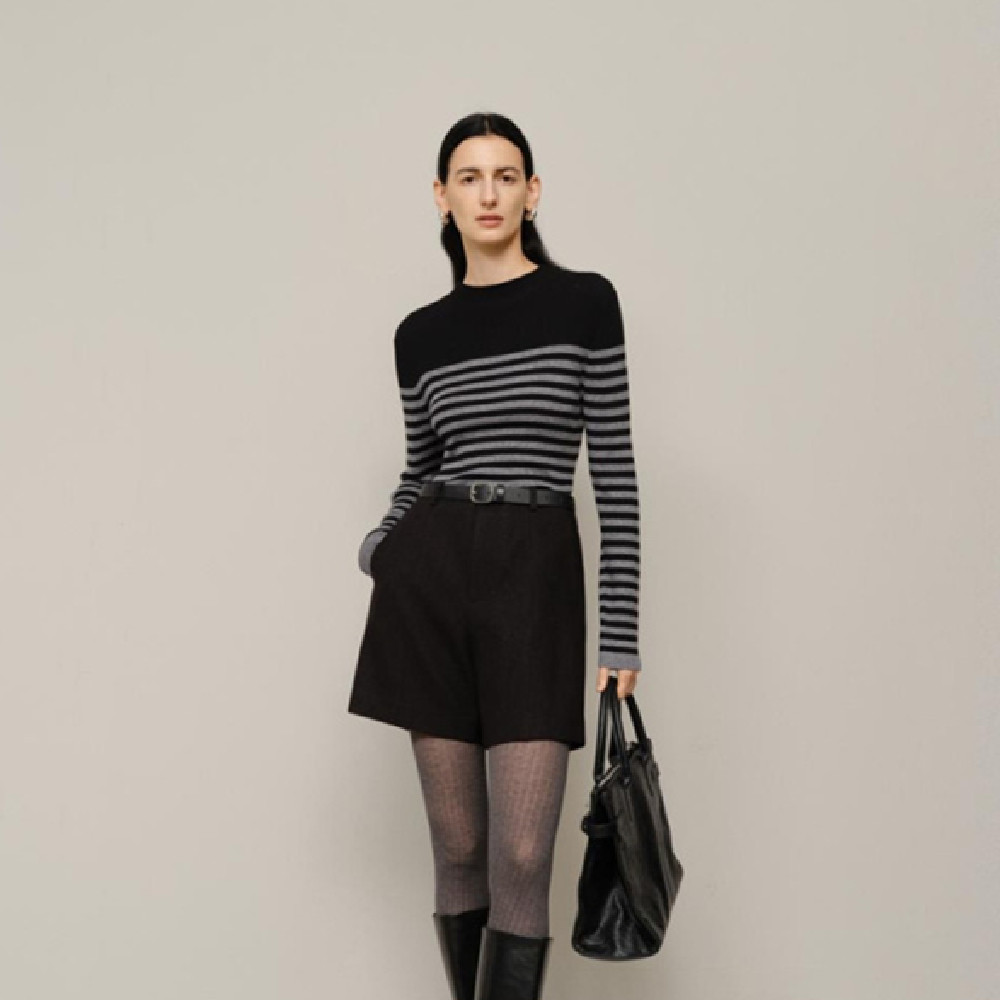 Women's Striped Color Matching Wool Sweater Top