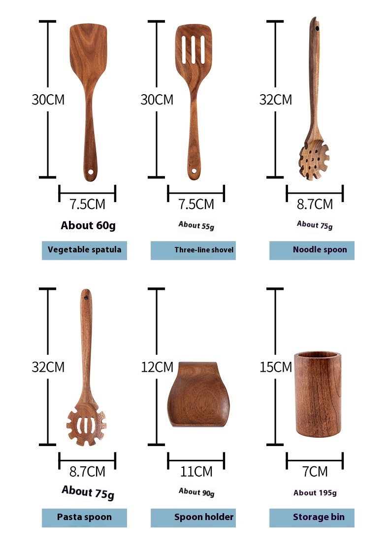 Title 8, Teak Wood Non Stick Cookware And Kitchen Utensils