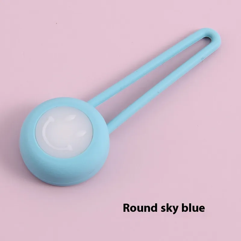 Pet Light-emitting Pendant Night Light Tag - Round Sky Blue