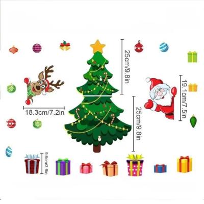 Christmas tree magnetic stickers Santa Claus magnetic holiday decoration party atmosphere