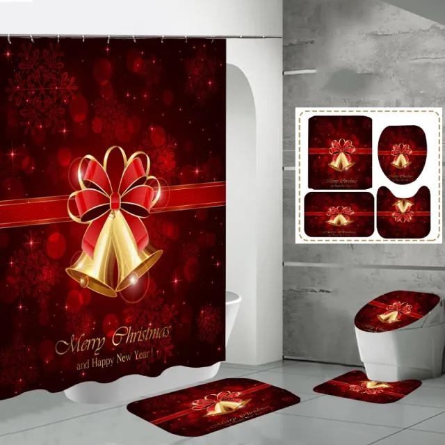 Printed Waterproof Polyester Bathroom Jingling Bell Partition Shower Curtain Xq270 - Shop at LoveMi