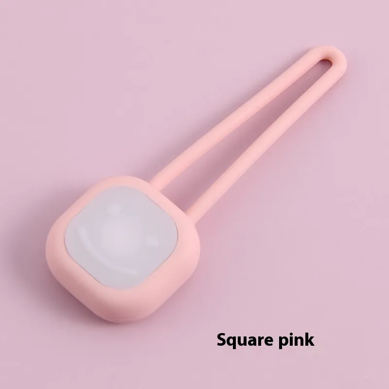 Pet Light-emitting Pendant Night Light Tag - Square Style Pink