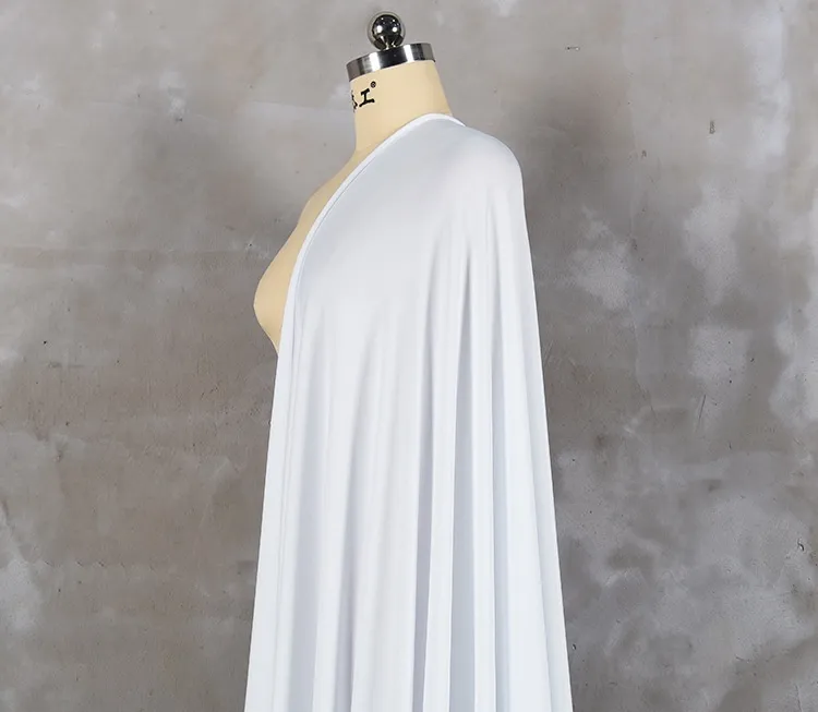 Spandex Milk Silk Knitted Four Sided High Elasticity Fabric - White