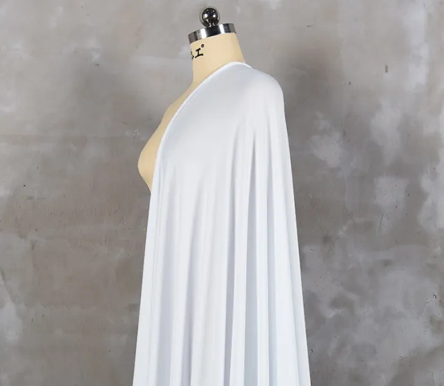 Spandex Milk Silk Knitted Four Sided High Elasticity Fabric White - Shop at LoveMi