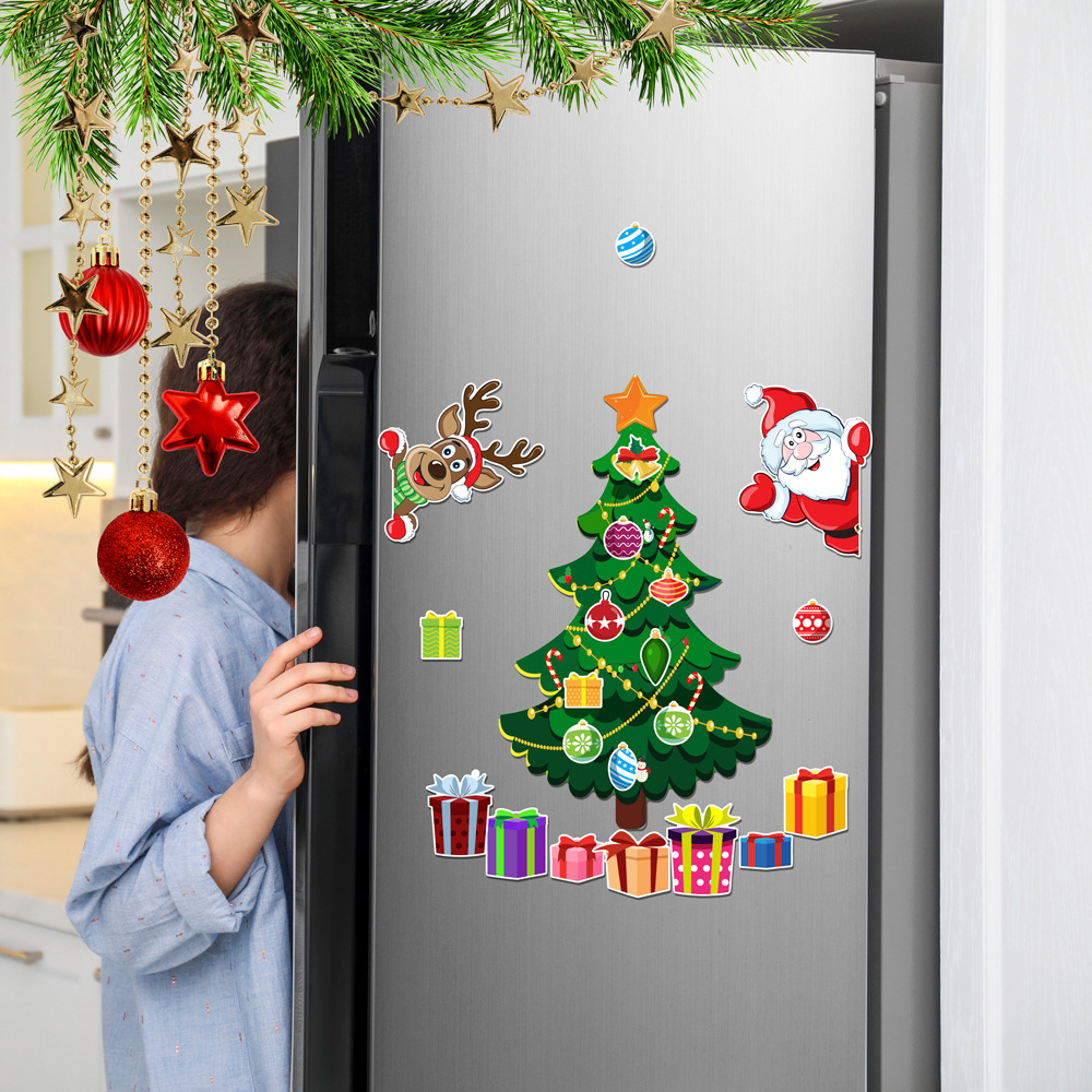 Title 4, Christmas Decoration Refrigerator Sticker Set