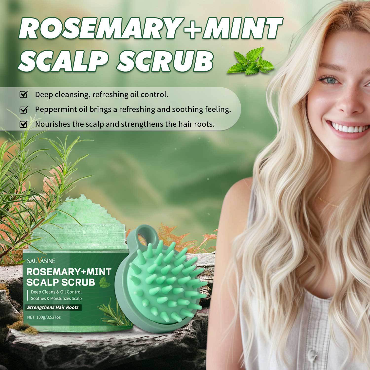 Title 3, Rosemary Mint Scalp Scrub Shampoo With Massage ...