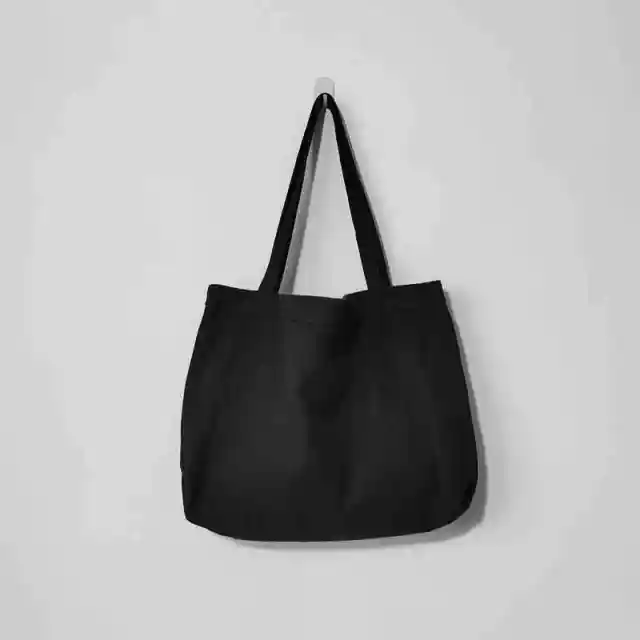 Canvas One shoulder Artistic Style Large Capacity Women's Shopping Bag Black - Shop at LoveMi