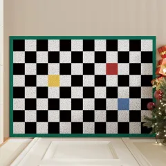 Entrance Cartoon Christmas Decorative Pad Door Scraping Mud Earth Removing Mat - Christmas Plaid - View 1