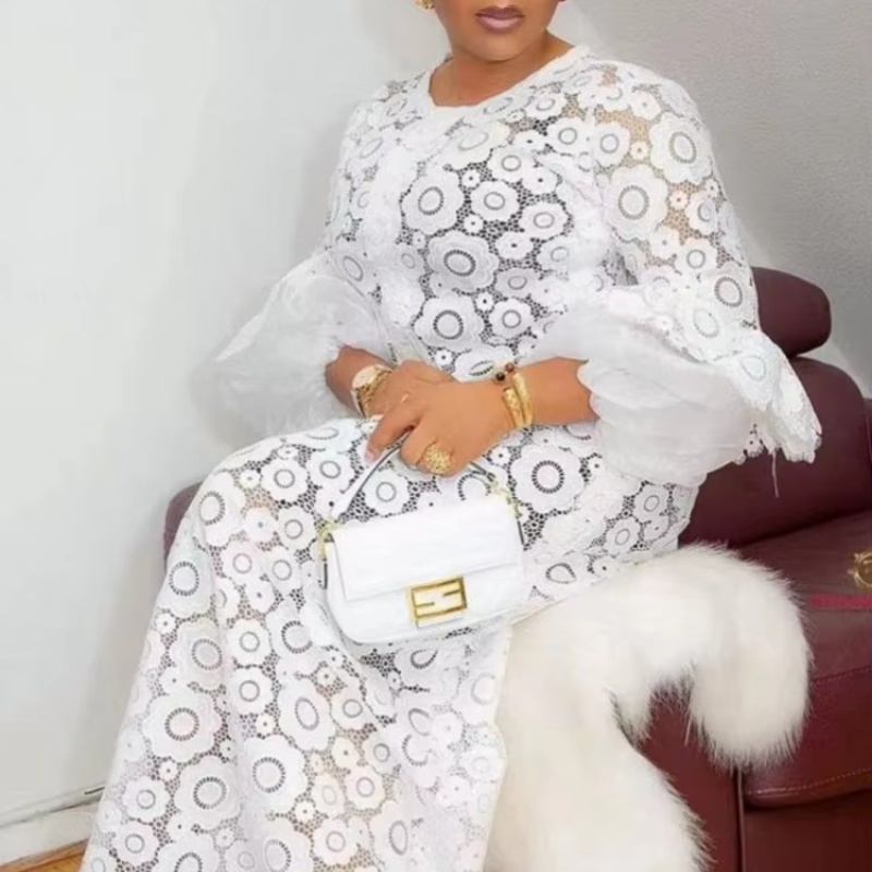 Lace White Dialysis Temperament Dress