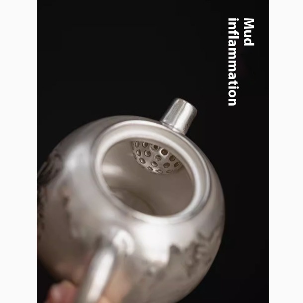 Silver Gilded Chinese High-end Kung Fu Tea Set Mini Set Teapot Tea Cup Gift Box