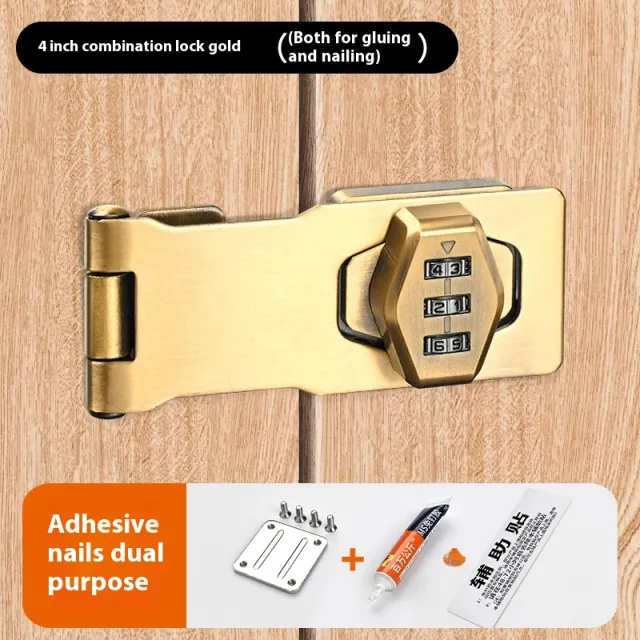 Wardrobe Password Lock Punch free Cabinet 4 Golden Nails - Shop at LoveMi