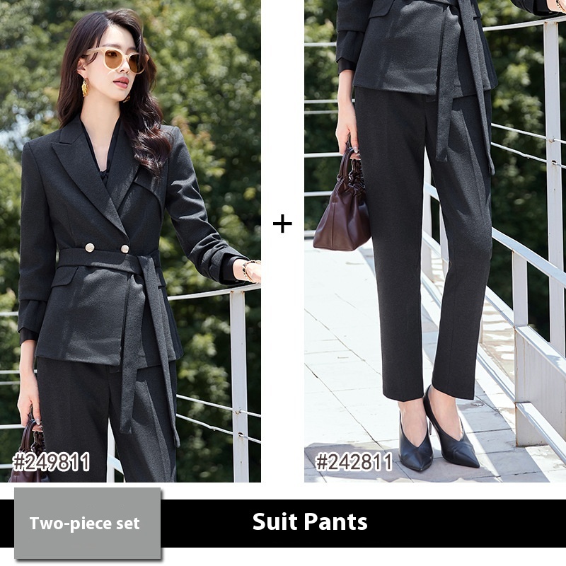 Black Gray Suit Pants