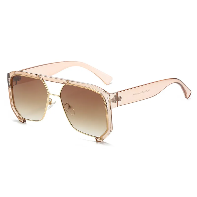Hip Hop Sunglasses Large Rim Sunglasses - Conventional-Champagne Frame D