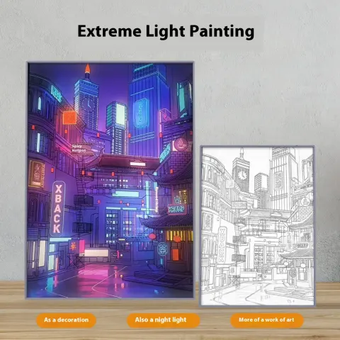 Changsha Night View Light Painting Desktop Two-dimensional Sketch Atmosphere