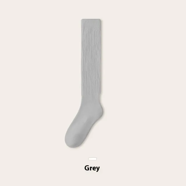 Autumn And Winter Thickening Women's Bunching Socks Fleece lined Warm Stockings Half Pile Gray - Shop at LoveMi