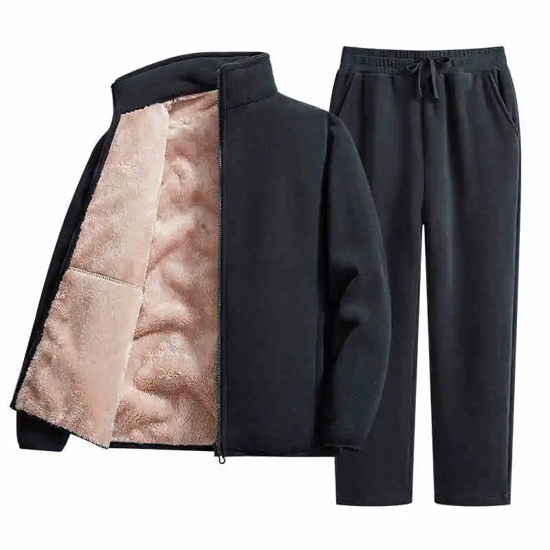 Soft And Comfortable Sports Suit Women's Sweater Fleece Casual Pants - Black