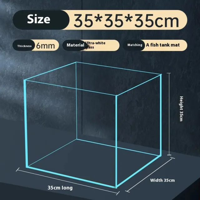 Super White Glass Fish Tank Household Desk 350X350X350Cm - Shop at LoveMi