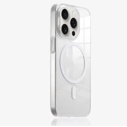 Magnetic Phone Case Four-corner Drop-resistant Crystal Transparent Magnetic High-grade