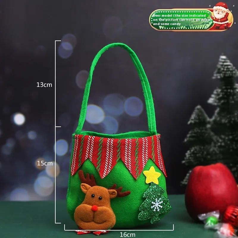 Christmas Decoration Bag Gift Bag Christmas Eve Gift Bag Box - Elf Bag Deer Style