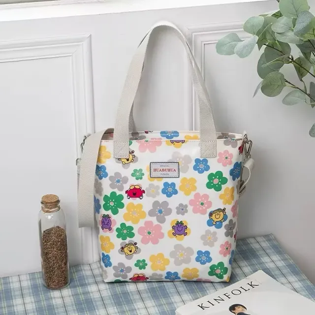 Versatile Large Capacity Floral Canvas Crossbody Shoulder Bag Colorful - Shop at LoveMi