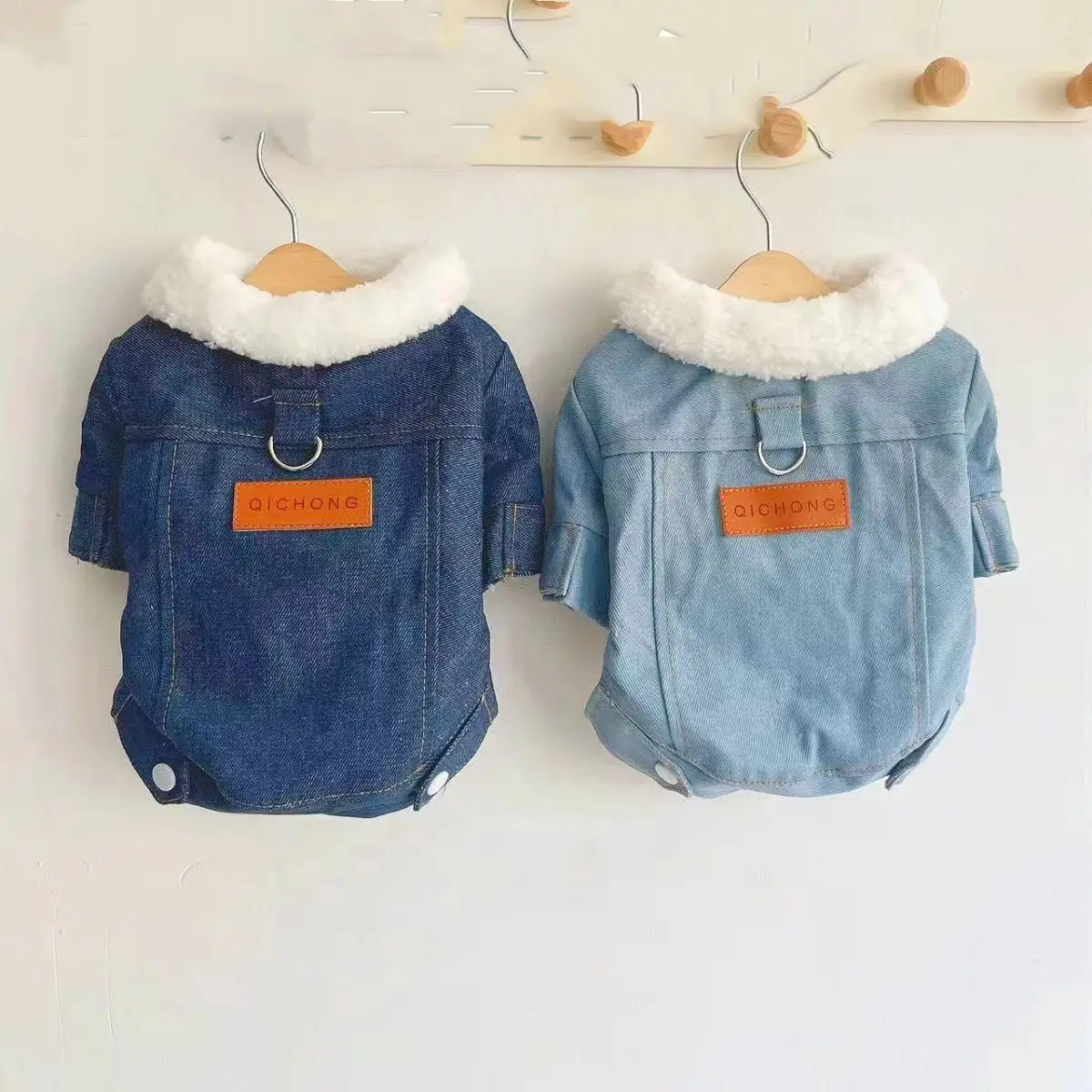 Traction Thickened New Lamb Small Cotton-padded Clothes Chihuahua Pet Clothes Lambswool Pet Dog Denim