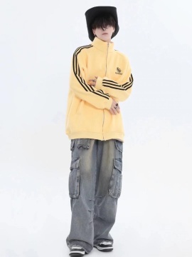 American Retro Multi-pocket Straight Cargo Jeans