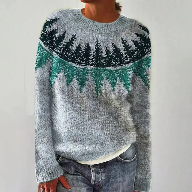 Women's Sweater Round Neck Multicolor Loose Fashion Pullover Metasequoia - Shop at LoveMi