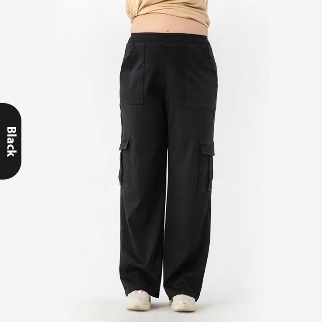 High Waist Stretch Double Pocket Sports Casual Pants Black - Shop at LoveMi