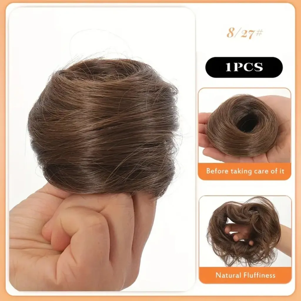 Female Hair Loop Simulation With Fluffy Wig And Rubber Band - 827Style