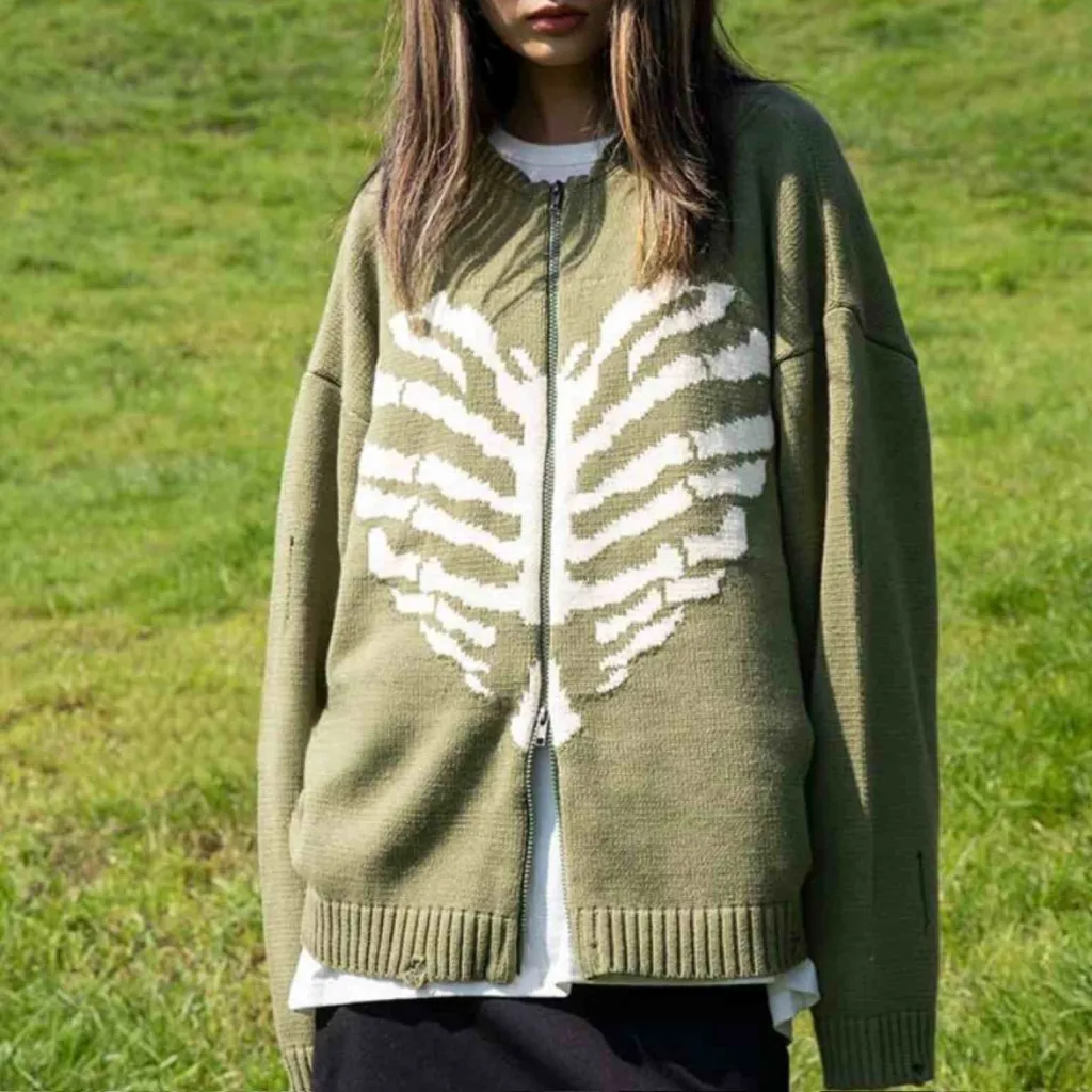 Casual All-matching Knitted Sweater Coat - Green