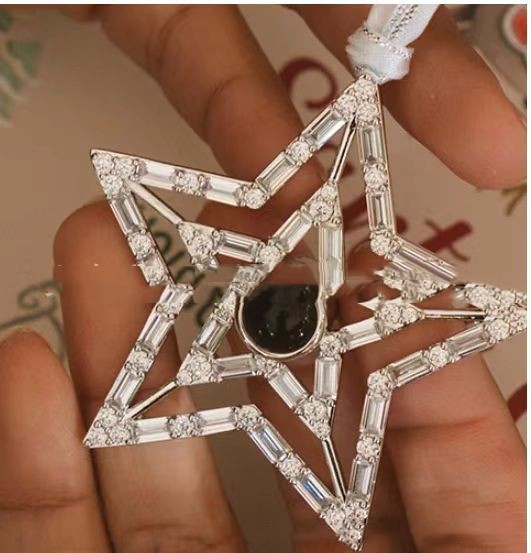 Silver Cat Eye Pentagram