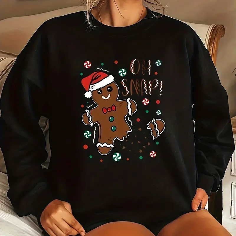 Title 4, Ginger Cake Printed Sweater Kawaii Christmas Theme