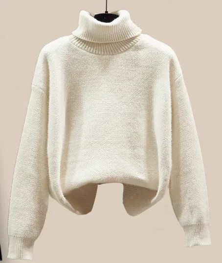 Women's Padded Jacket Sweater Set Made Of Cotton - Off White Sweater