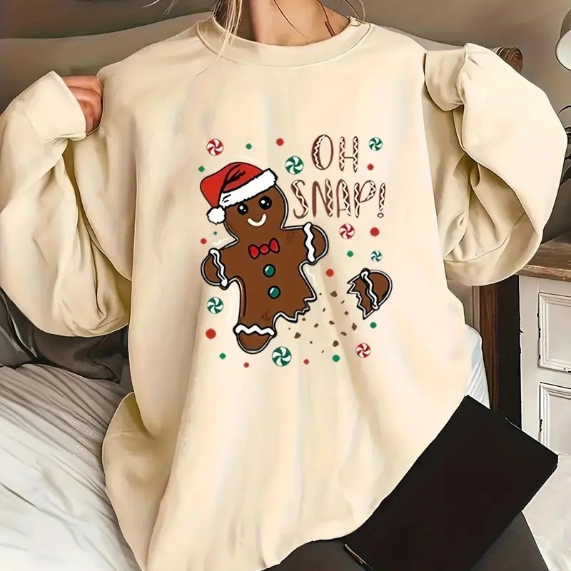 Title 3, Ginger Cake Printed Sweater Kawaii Christmas Theme