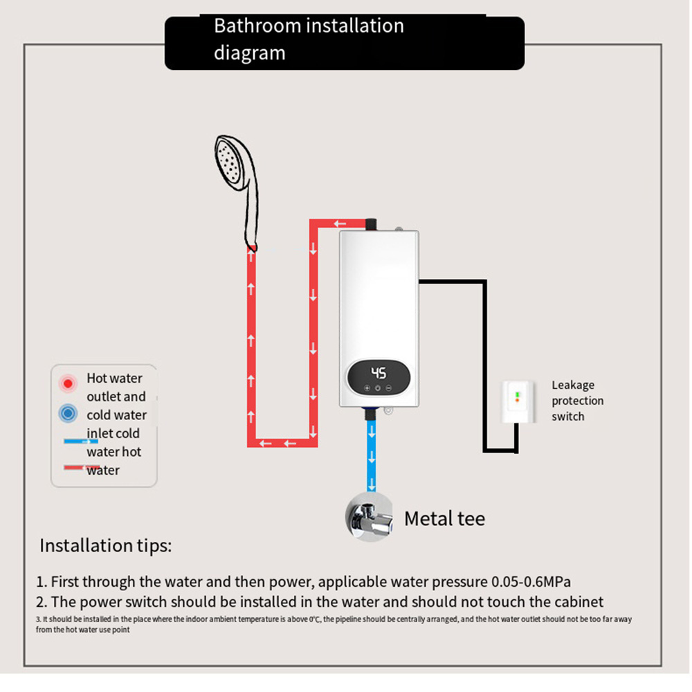 Title 3, Calentador de agua instantáneo 110V 220V 3500W ...