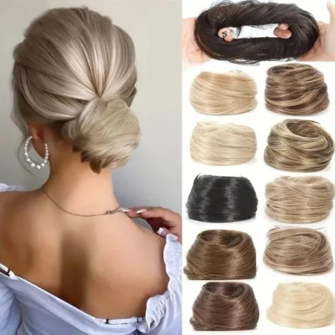 Female Hair Loop Simulation with Fluffy Wig and Rubber
