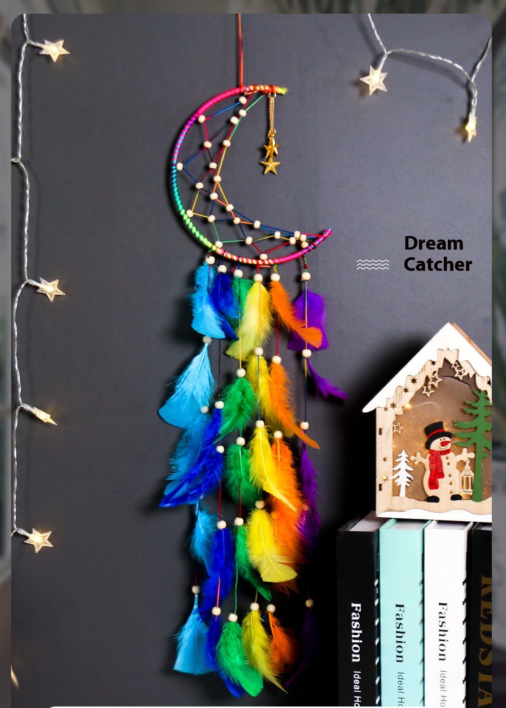 Title 3, Creative Style Ornaments Colorful Moon Feather ...