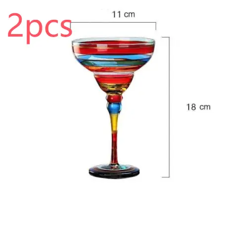 Hand-painted Creativity Margarita Cup Painted Crystal Glass Triangle Goblet