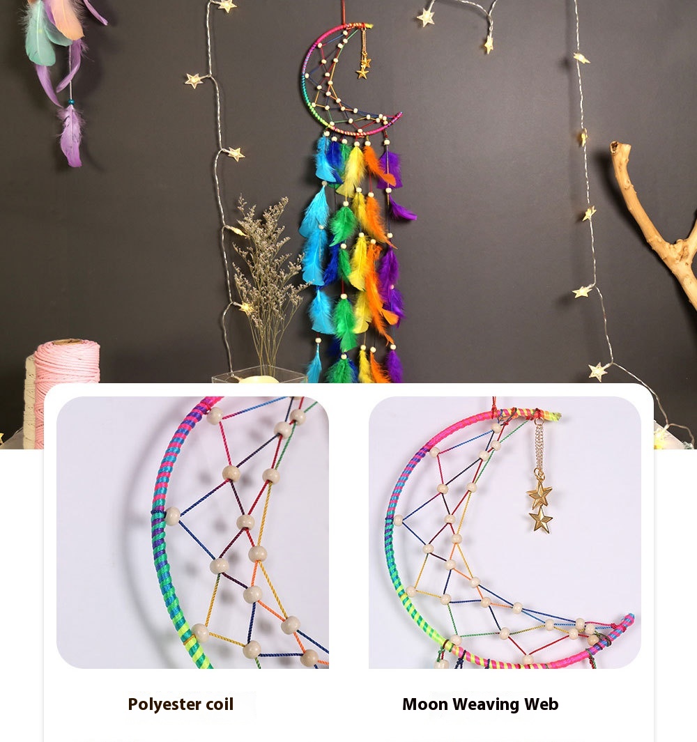 Title 4, Creative Style Ornaments Colorful Moon Feather ...